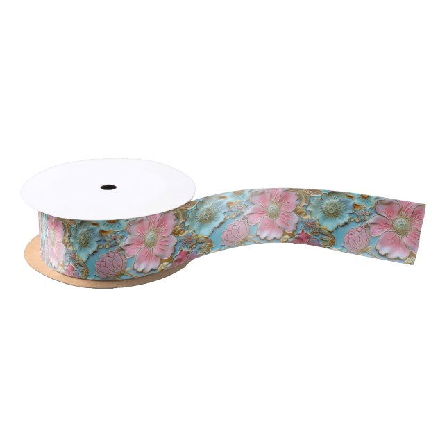 Ruban En Satin Cuir à outils Retro Rose Bleu (Bobine)