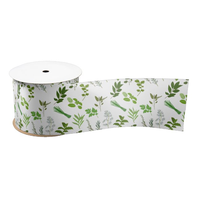 Ruban En Satin Cuisine verte Herbes de jardin culinaires (Bobine)