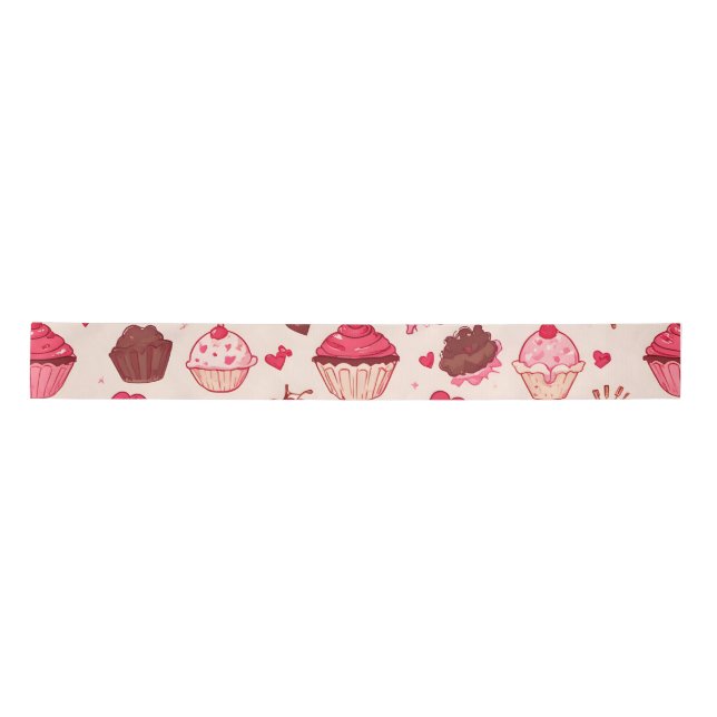 Ruban En Satin Cute Candy & Sweets Valentine Seamless Pattern  (Devant)