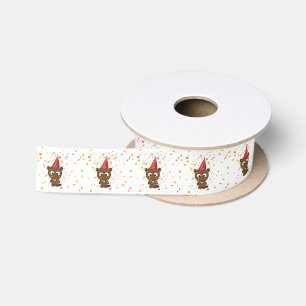 Ruban En Satin Cute Confetti Party Beaver
