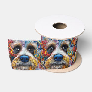 Ruban En Satin Cute Pop Art Terrier