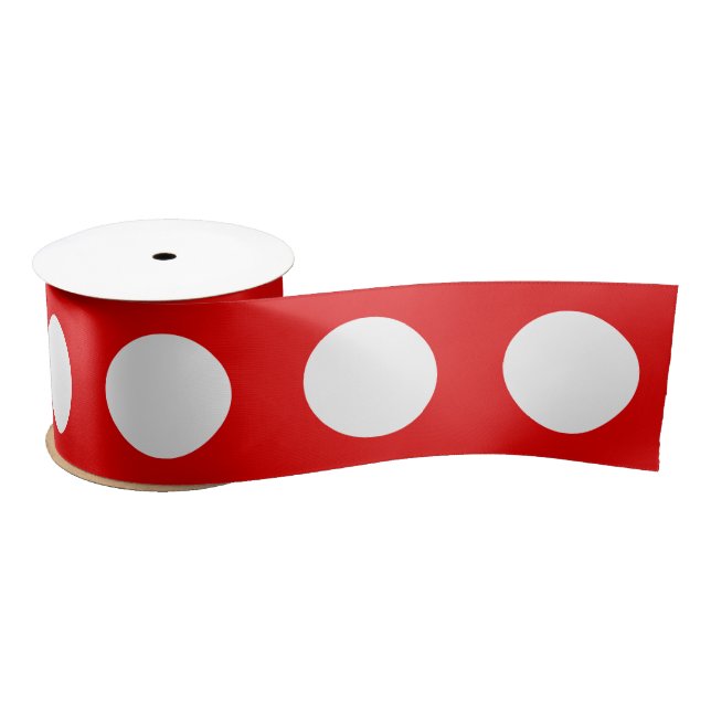Ruban En Satin Cute Simple Red and White Polka Dots (Bobine)