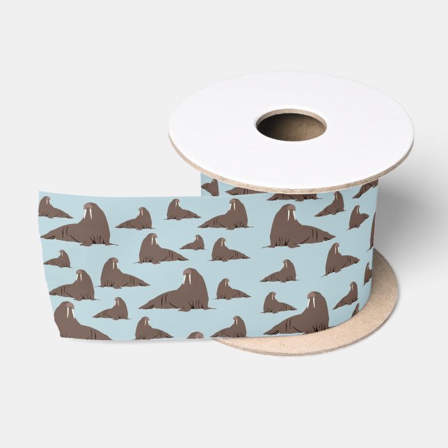 Ruban En Satin Cute Walrus Motif (Bobine)