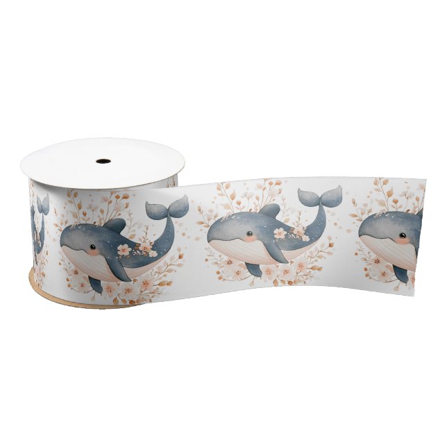 Ruban En Satin Cute Whale (Bobine)