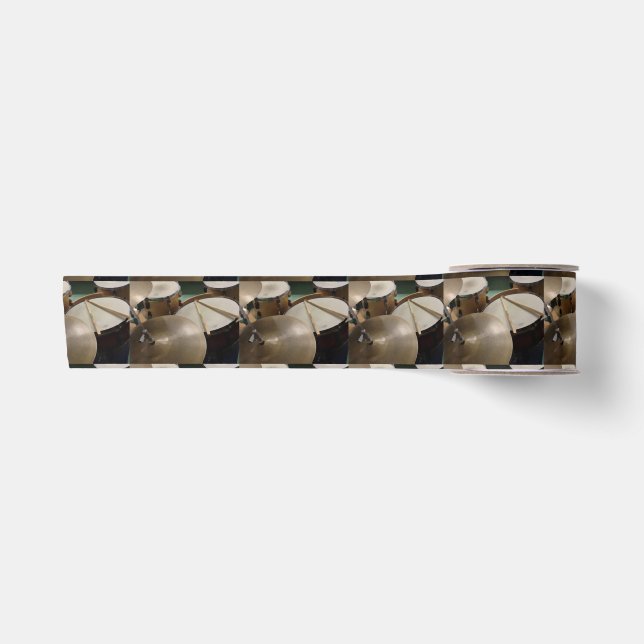 Ruban En Satin Cymbales à tambour et bâtons (Devant)