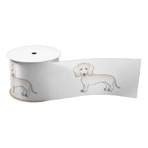 Ruban En Satin Dachshund à poil lisse crème Chien de dessin animé
