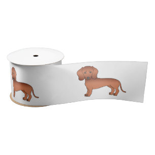 Ruban En Satin Dachshund à poil lisse rouge Chiens de dessin anim