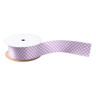 Ruban En Satin Damier lavande clair classique 