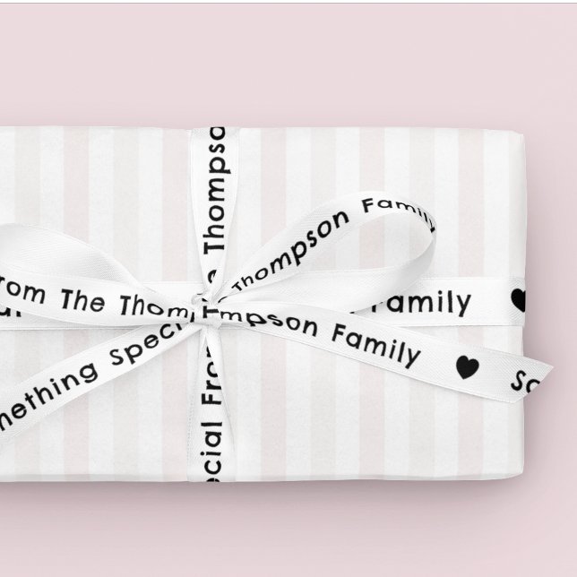 Ruban En Satin De l'écriture cadeau de famille blanc noir (Créateur téléchargé)