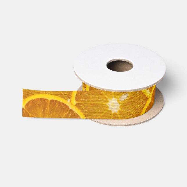 RUBAN EN SATIN DÉLICIEUX ORANGE SLICE (Bobine)