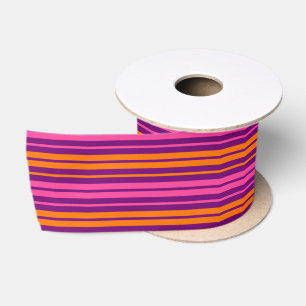 Ruban En Satin Design à rayures verticales rose orange violet