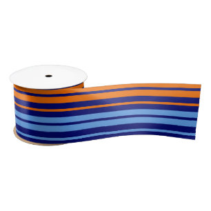 Ruban En Satin Design Bandes Verticales Cyan Orange Marine