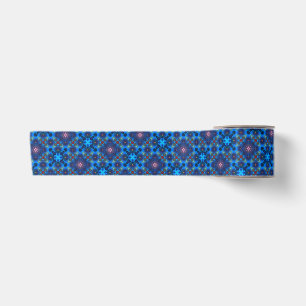 Ruban En Satin Design Bleu Baroque