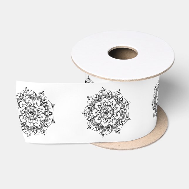 Ruban En Satin Design élégant symétrique Mandala Motif (Bobine)