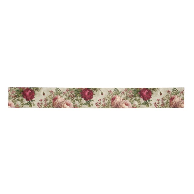 Ruban En Satin Design floral romantique (Devant)