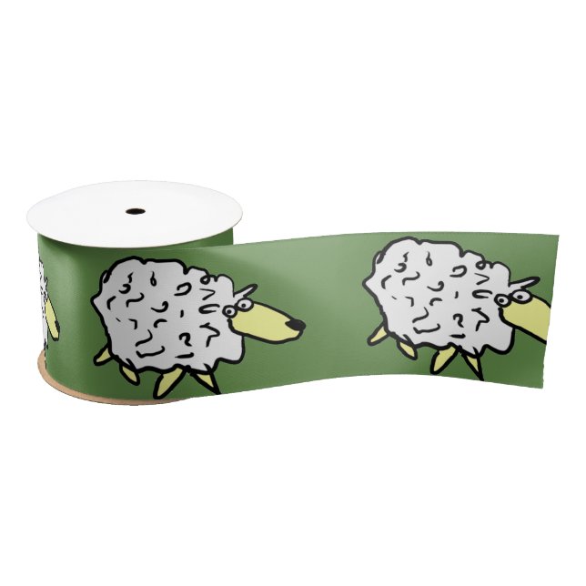 Ruban En Satin Design Motif mouton (Bobine)