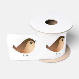 Ruban En Satin Dessin animé d'oiseau moineau