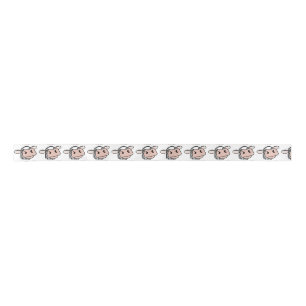 Ruban En Satin dessin animé vache noir blanc rose baiser gris ani