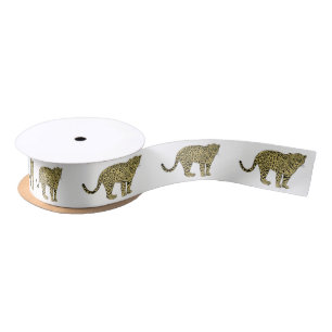 Ruban En Satin Dessin de chat tacheté vintage léopard guépard