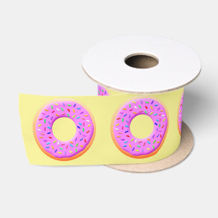 Ruban En Satin Dessin De Mignonne Donut Avec Des Saupoudrages