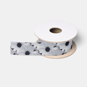 Ruban En Satin deux fleurs blanches