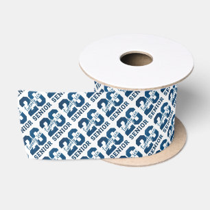 Ruban En Satin Diplômé SENIOR Bleu Moderne