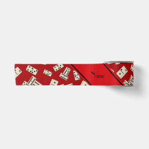 Ruban En Satin Dominos rouges nommés personnalisés