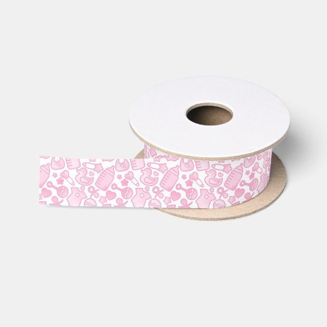 Ruban En Satin Douces arroses Ombre rose (Bobine)