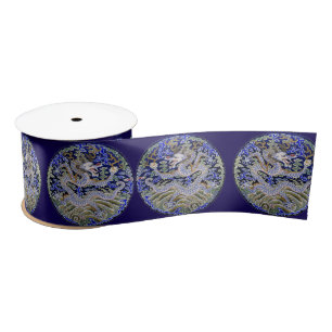 Ruban En Satin Dragon bleu tatouage japonais Vintage traditionnel