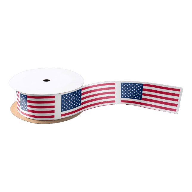 Ruban En Satin Drapeau américain Satin Ribbon USA (Bobine)