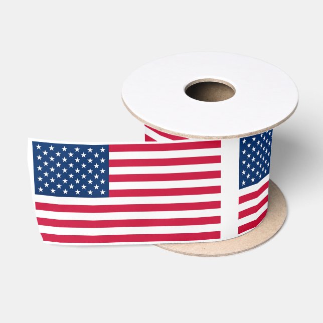 Ruban En Satin Drapeau américain Satin Ribbon USA Patriotique (Bobine)