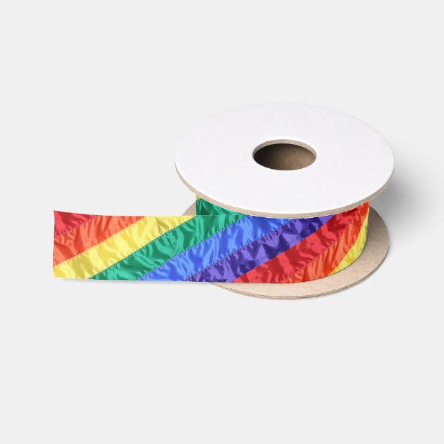 Ruban En Satin Drapeau arc-en-ciel rayures LGBT LGBTQ+ gay pride (Bobine)