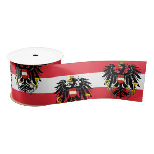 Ruban En Satin Drapeau autrichien et symbole de l'aigle, cadeau d