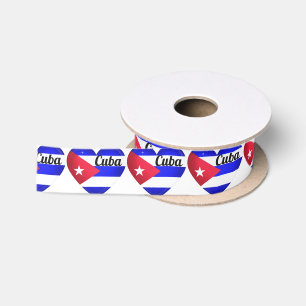 Ruban En Satin Drapeau cardiaque cubain