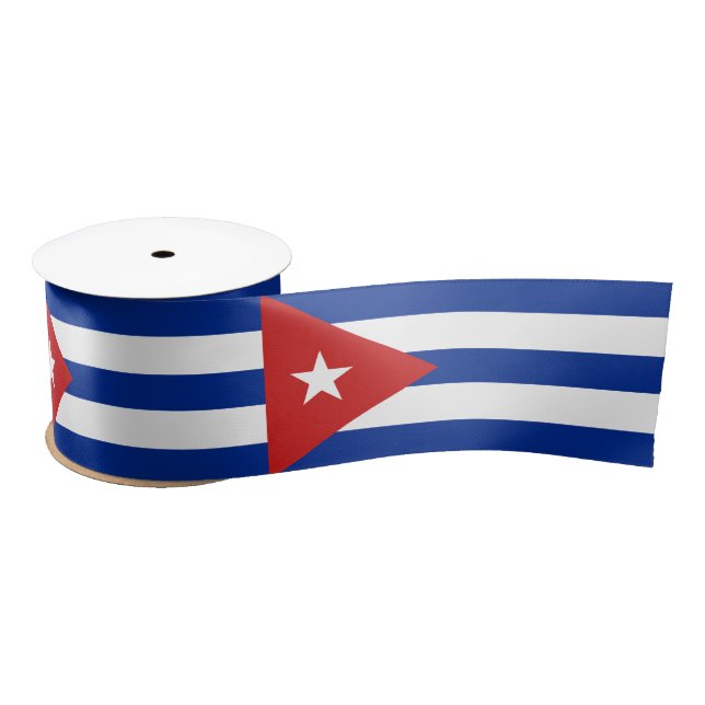 Ruban En Satin Drapeau Cuba (Bobine)