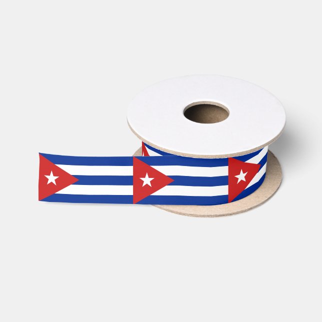 Ruban En Satin Drapeau Cuba (Bobine)