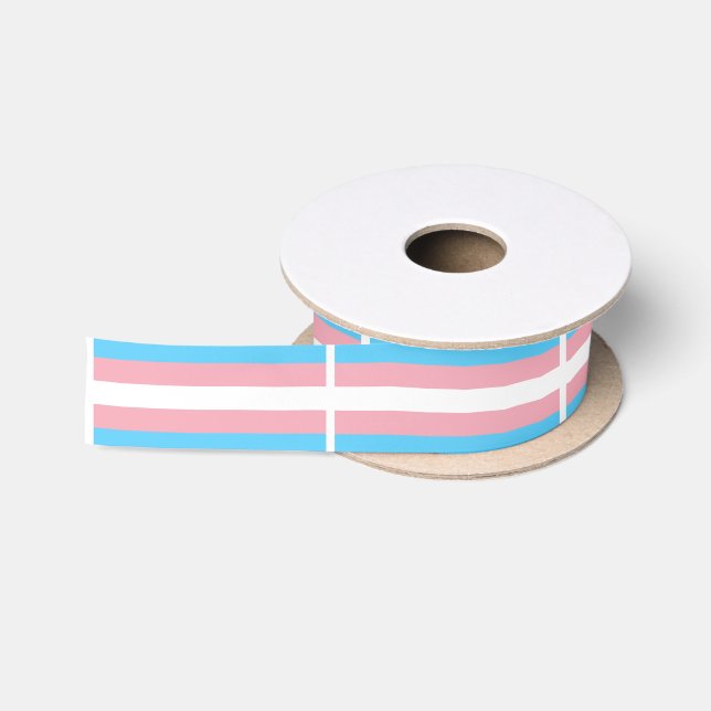 Ruban En Satin Drapeau de fierté de transsexuel (Bobine)