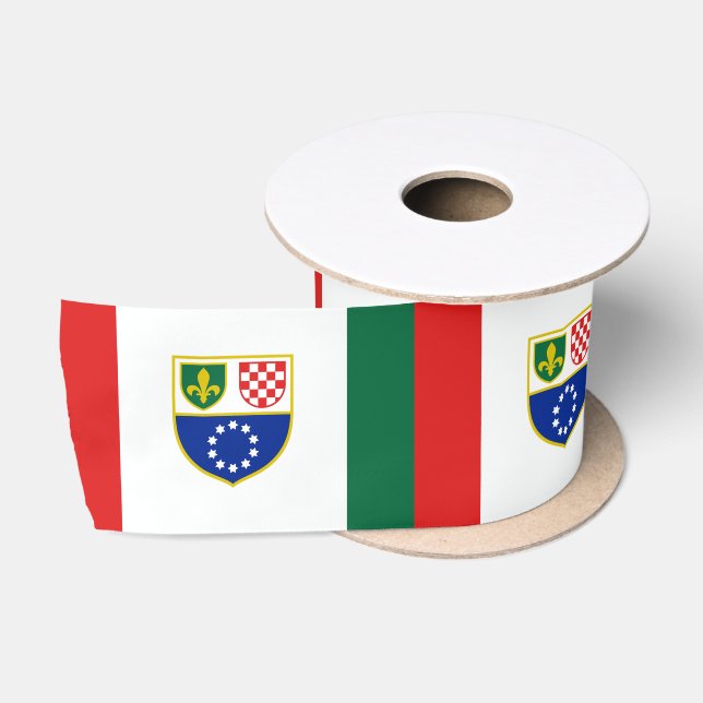 Ruban En Satin Drapeau de la Fédération de Bosnie (Bobine)