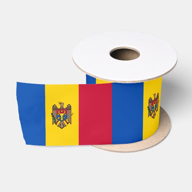 Ruban En Satin Drapeau de la Moldavie (Bobine)