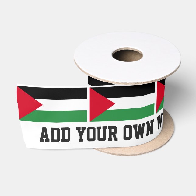 Ruban En Satin Drapeau de la Palestine (Bobine)
