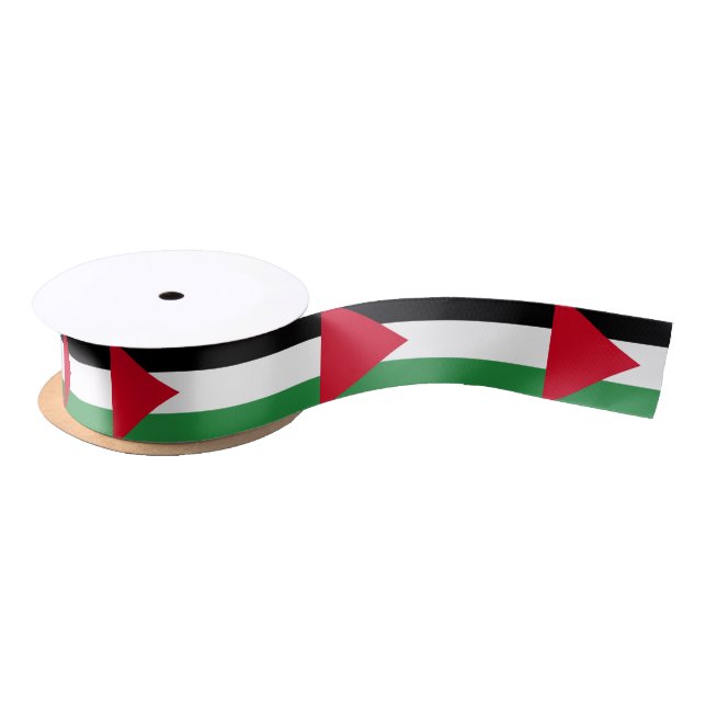 Ruban En Satin Drapeau de la Palestine (Bobine)