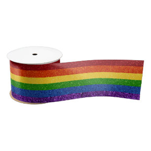 Ruban En Satin Drapeau de la Rainbow Pride de la Parties scintill
