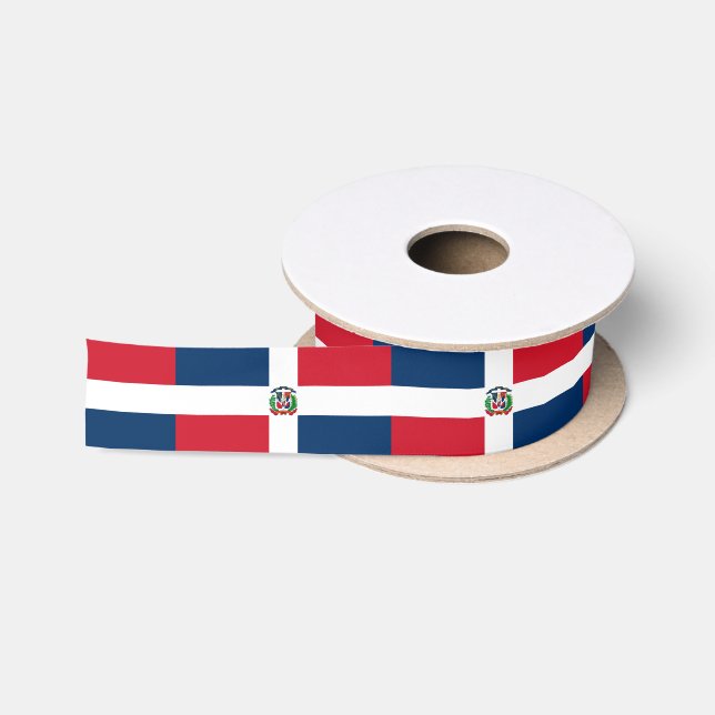Ruban En Satin Drapeau de la République Dominicaine (Bobine)