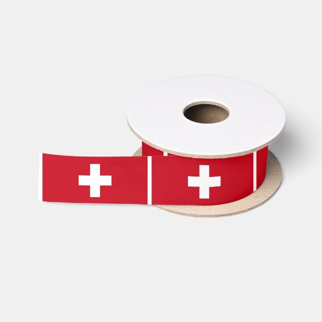 Ruban En Satin Drapeau de la Suisse (Bobine)
