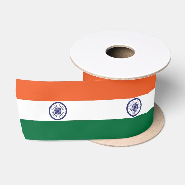 Ruban En Satin Drapeau de l'Inde (Bobine)