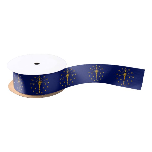Ruban En Satin Drapeau de l'Indiana, drapeau de l'État américain (Bobine)