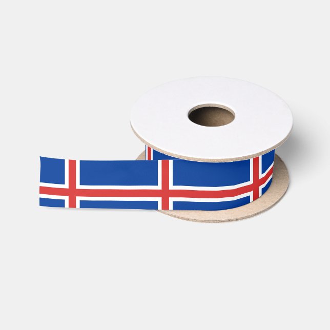 Ruban En Satin Drapeau de l'Islande (Bobine)