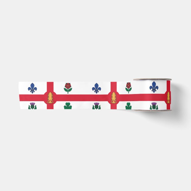 Ruban En Satin Drapeau de Montréal (Québec) (Devant)