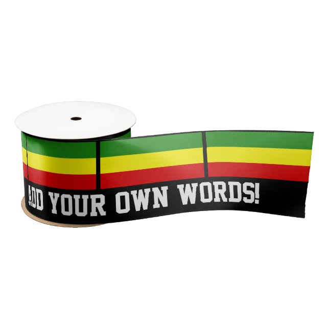 Ruban En Satin Drapeau de Rastafarian (Bobine)