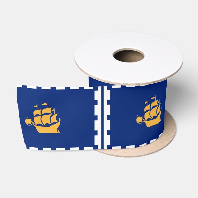 Ruban En Satin Drapeau de ruban satiné de Québec (Bobine)